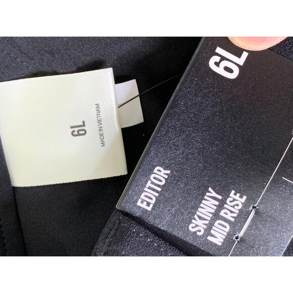 NWT Express Editor Skinny Mid Rise Black Ponte Dress Pants 6L RQ10251 - Picture 6 of 14